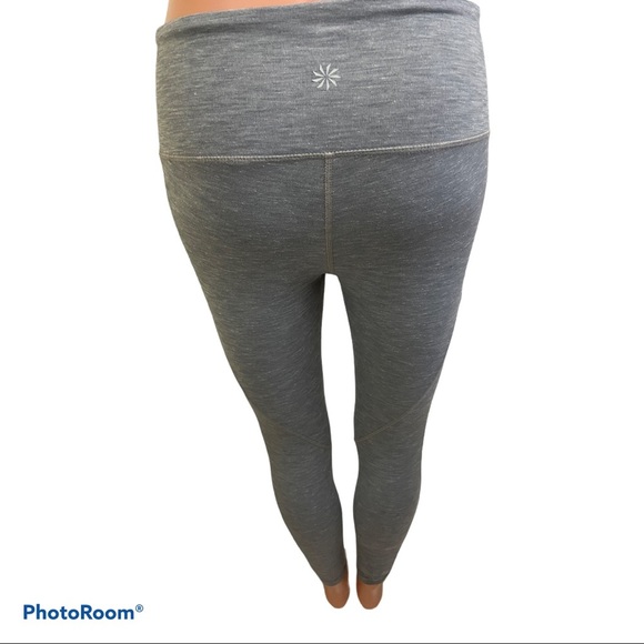 Athleta gray white stripe side leggings size XSmall. - Picture 4 of 5